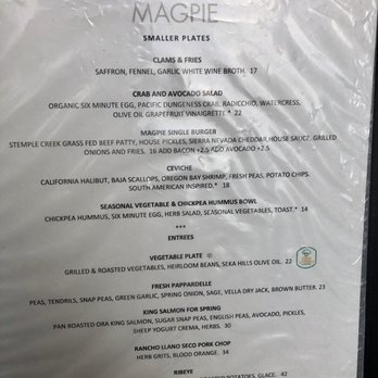 Magpie Cafe - Menu - New American Near Me - Sacramento, California Magpie Cafe - Menu - New American Near Me - Sacramento, California