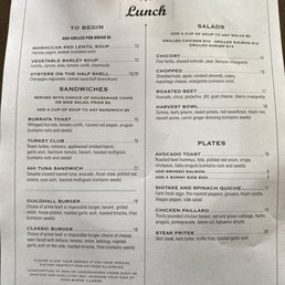Lunch menu Lunch menu