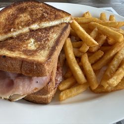 George's Family Restaurant - Grilled Farmer's Triple Decker with Fries