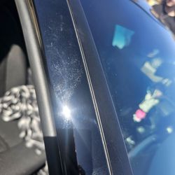 Wax on the passenger side door frame