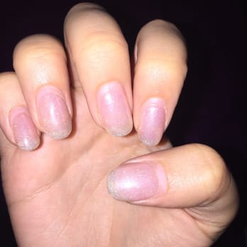 Patio Nail Spa - Terribly uneven oval shape acrylics on my natural nail. Ignore growth. On my natural nail, they didn't want to put tips on - Nail Salons Near Me - Los Angeles, California