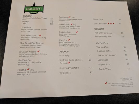 Menu photo 5 Thai Street Baltimore, MD