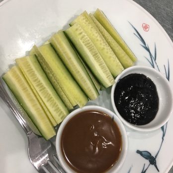 Fiery Shanghai - appetizer .  cucumber w dipping sauce - Shanghainese Near Me - Pleasanton, California
