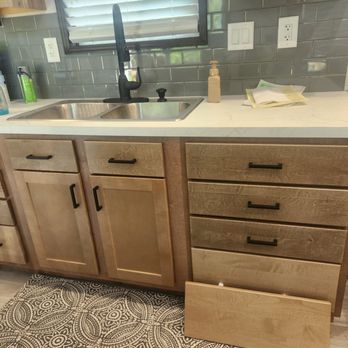 Fairmont Homes - Sent the same drawer out with stain for me to fix but the cabinet has a coating that the stain will not penetrant - Home Developers Near Me - Nappanee, Indiana