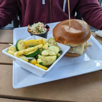 The Wheelhouse - Grilled grouper sandwich with veggies - Seafood Near Me - Lewes, Delaware The Wheelhouse - Grilled grouper sandwich with veggies - Seafood Near Me - Lewes, Delaware