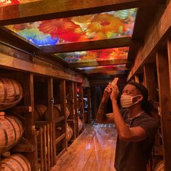 Chihuly Glasswork inside the Ambassador Warehouse at Maker's Mark Distillery
