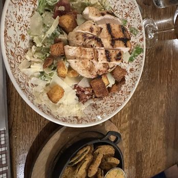 South Kitchen + Bar - Chicken Caesar salad Fried pickles - Cocktail Bars Near Me - Athens, Georgia