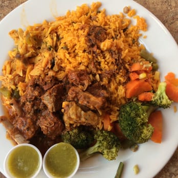 Los Hermanos - Salted cod, stewed goat, seasoned rice, steamed veggies - Dominican Near Me - Washington, DC, District of Columbia