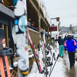 Davanza's - Outdoor dining area, snow and to prop up skis and snowboards