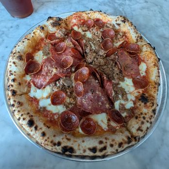 Pieous - Top View of The Fat Queen Pizza - Pizza Near Me - Austin, Texas