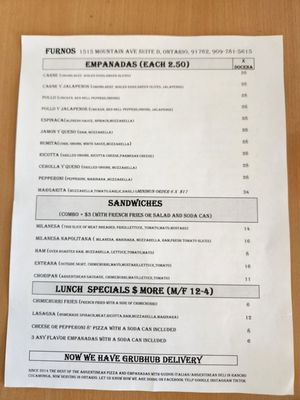 Menu photo 3 Furnos Rancho Cucamonga, CA