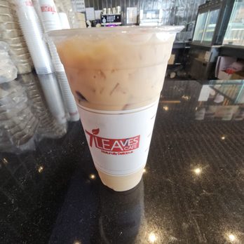 7 Leaves Cafe - Jasmine Milk Tea (added grass jelly). - Bubble Tea Near Me - Campbell, California