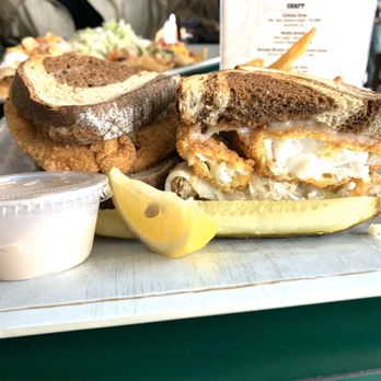 Pop's Sunset Grill - Rueben sandwich made with grouper - Seafood Near Me - Nokomis, Florida