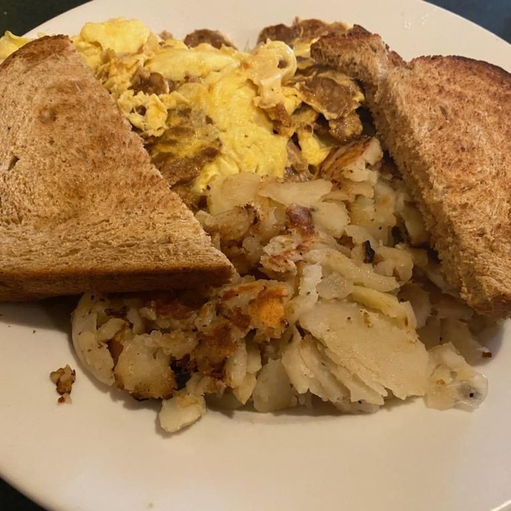 Carver's - Chorizo Sausage & Eggs (diced chorizo scrambled together with eggs and served with seasoned home fries and choice of homemade toast.) - Diners Near Me - Denville, New Jersey Carver's - Chorizo Sausage & Eggs (diced chorizo scrambled together with eggs and served with seasoned home fries and choice of homemade toast.) - Diners Near Me - Denville, New Jersey