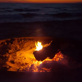 Captain John Langland Park - beach fire - Beaches Near Me - Onekama, Michigan