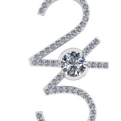 La Vita Vital - Custom 25 year anniversary diamond pendant with a one Carat Center, Diamond.