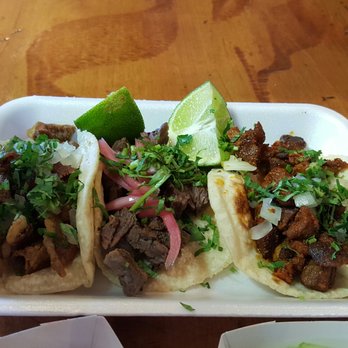 Tacos Chiwas - (L to R) Tripa, carne asada, pastor - Mexican Near Me - Phoenix, Arizona