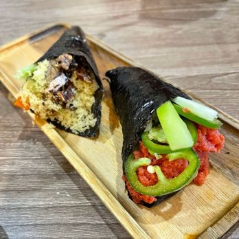 Carmel Sushi - Eel and Avocado Hand Roll and Spicy Tuna Hand Roll - Korean Near Me - San Diego, California