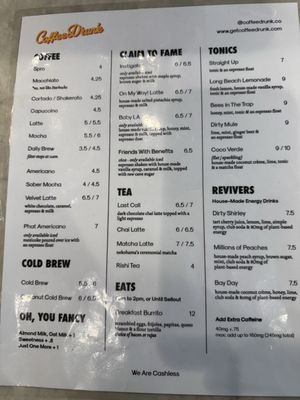 Menu photo 1 CoffeeDrunk Long Beach, CA