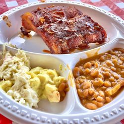 Village Meats - BBQ Pork Ribs, Beans, Potato Salad, and Cole Slaw