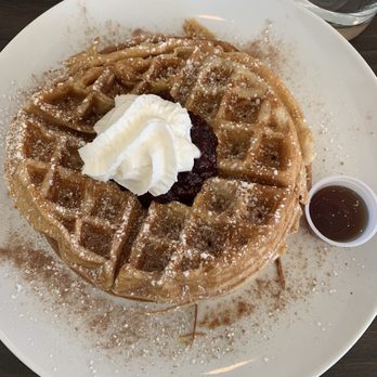 Fourth and Field - Buttermilk & maple cinnamon waffles - Wine Bars Near Me - Stow, Massachusetts