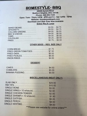 Menu photo 2 HomeStyle BBQ Bedford Heights, OH Menu photo 2 HomeStyle BBQ Bedford Heights, OH