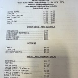 HomeStyle BBQ - Menu