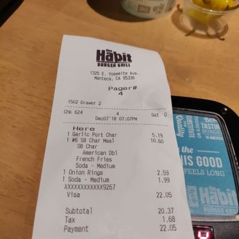 Habit Burger & Grill - Meal for two - Burgers Near Me - Manteca, California Habit Burger & Grill - Meal for two - Burgers Near Me - Manteca, California