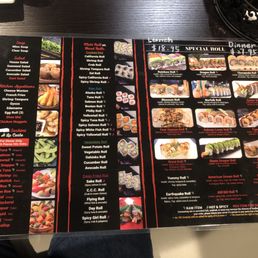 $18.95 - Mongolian BBQ and Sushi. Lunch can only get the White-Highlights Items. Dinner can get all of the Items