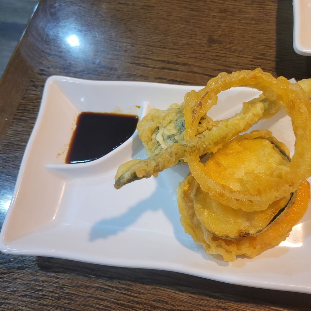 FuJi Sushi - Vegetable tempura appetizer. Onion, asparagus, sweet potato, broccoli, and zucchini. Cooked perfectly with a great (Ponzu sauce) I believe - Japanese Near Me - Midlothian, Virginia FuJi Sushi - Vegetable tempura appetizer. Onion, asparagus, sweet potato, broccoli, and zucchini. Cooked perfectly with a great (Ponzu sauce) I believe - Japanese Near Me - Midlothian, Virginia