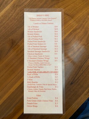 Menu photo 6 BMan's BBQ Sedalia, CO