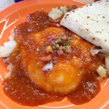 Sharky's Eatery - Juicy sunny side up over veggie & potato...:-) - Breakfast & Brunch Near Me - Fraser, Colorado