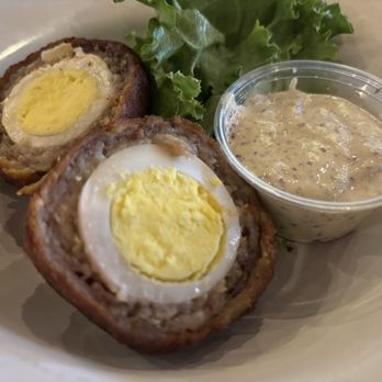 Fredericksburg Brewing - Scotch egg, delicious but small, the creole mustard stole the show - Breweries Near Me - Fredericksburg, Texas Fredericksburg Brewing - Scotch egg, delicious but small, the creole mustard stole the show - Breweries Near Me - Fredericksburg, Texas