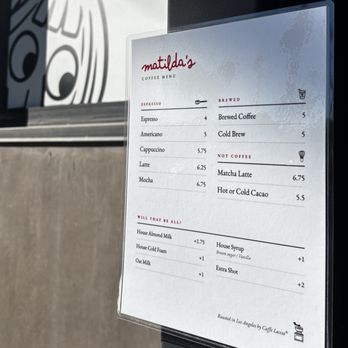 Matilda’s bakery - drink menu - Bakeries Near Me - Santa Monica, California Matilda’s bakery - drink menu - Bakeries Near Me - Santa Monica, California