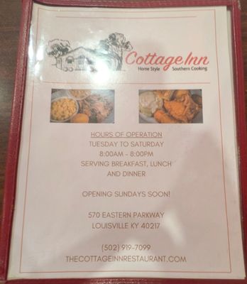 Menu photo 5 Cottage Inn Louisville, KY