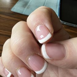 Garden Nails - French nails done 8 days ago.