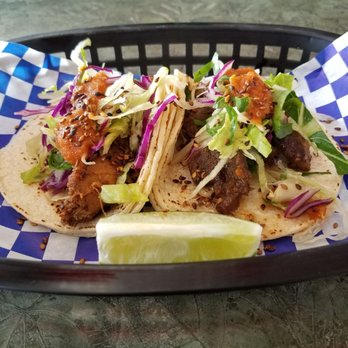 Kimchichanga - My choices for Taco Tuesday: Spicy Chicken and Short Rib. Quite a steal at .99 cents! Also, Taco Thursday is a REAL THING at Kimchichanga!!! - Korean Near Me - Riverside, California