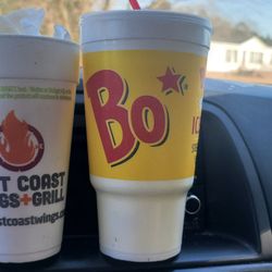East Coast Wings + Grill - Comparison of the East Coast grills largest cup size with the drive-thru restaurant down the street.