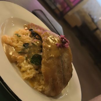 Peninsula Prime - Barramundi with lobster and shrimp risotto & Spinach - Steakhouses Near Me - Cornelius, North Carolina Peninsula Prime - Barramundi with lobster and shrimp risotto & Spinach - Steakhouses Near Me - Cornelius, North Carolina