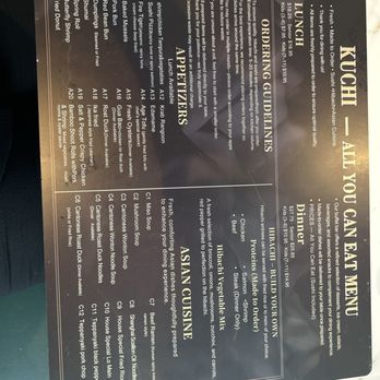Kuchi - This is the menu - Sushi Bars Near Me - Tampa, Florida