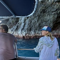 Na Pali Experience - Their narrow catamaran in a sea cave