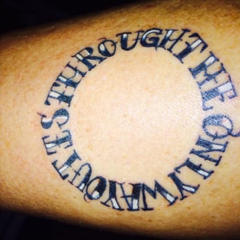 Inkers East Tattoo - The only way out is through... Luv the lettering he used. - Tattoo Near Me - Lakeside, California
