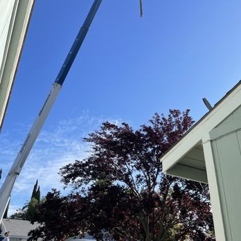 Atticman - The crane used when they were pulling the old AC from my roof! - Heating & Air Conditioning/HVAC Near Me - Sacramento, California