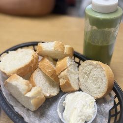 Warm, toasted bread served while dining in