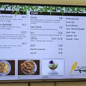 Kumare Express - the menu for the restaurant - Filipino Near Me - Vancouver, British Columbia