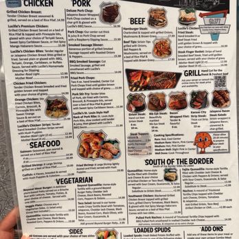 Lucille's Roadhouse - Side two of menu - Coffee & Tea Near Me - Clinton, Oklahoma Lucille's Roadhouse - Side two of menu - Coffee & Tea Near Me - Clinton, Oklahoma