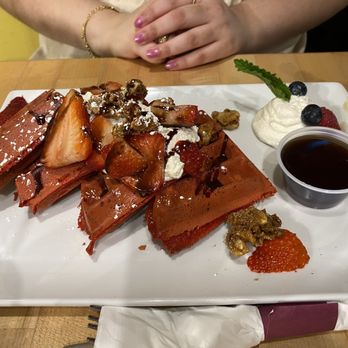 Chicago Waffles - Red Velvet Waffle - Breakfast & Brunch Near Me - Chicago, Illinois