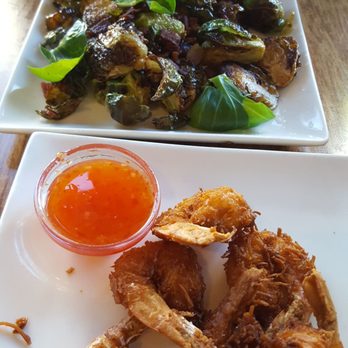 Pacific Catch - Brussel sprouts and coconut shrimp. - Seafood Near Me - San Francisco, California