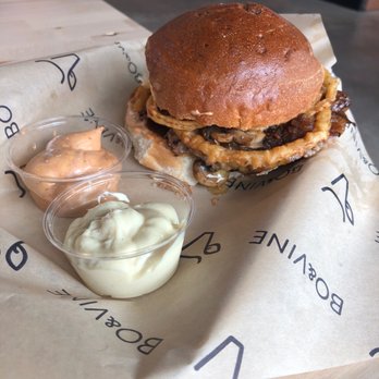 Bo & Vine Burger - The rodeo burger with garlic and chipotle aioli - Burgers Near Me - Eugene, Oregon Bo & Vine Burger - The rodeo burger with garlic and chipotle aioli - Burgers Near Me - Eugene, Oregon