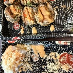 Dan Sushi & Hibachi - Energy roll (top) Salmon Dream roll (bottom)